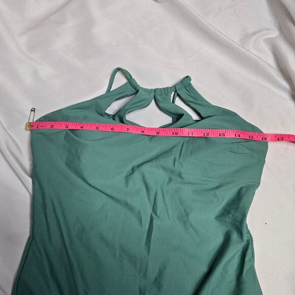 CUPSHE Seaside Holiday green high neck cutout one piece swimsuit L - Picture 9 of 13